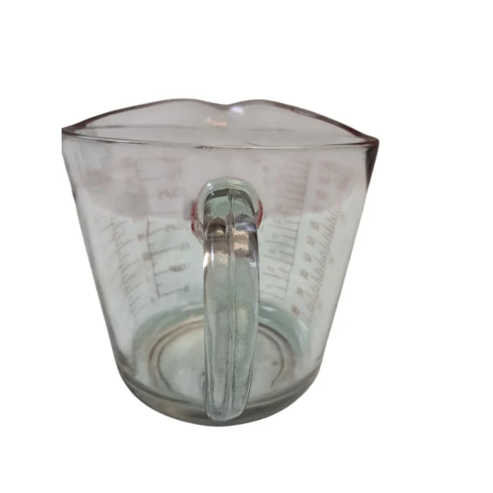 Anchor Hocking Oven Basics 4 Cup/1 Litre/1 Quart Glass Measuring Cup Red Print